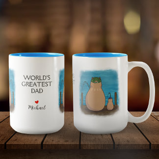 Caneca De Café Em Dois Tons Capybara Padre e Filho Personalizada