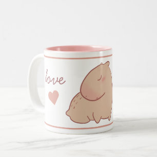 Caneca De Café Em Dois Tons Capybara pastel