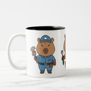Caneca De Café Em Dois Tons Capybara Plumber Mug Taça Encanada Engraçada