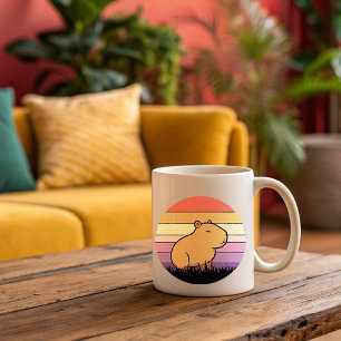 Caneca De Café Em Dois Tons Capybara Sunset Mug Relaxamento e estética anima