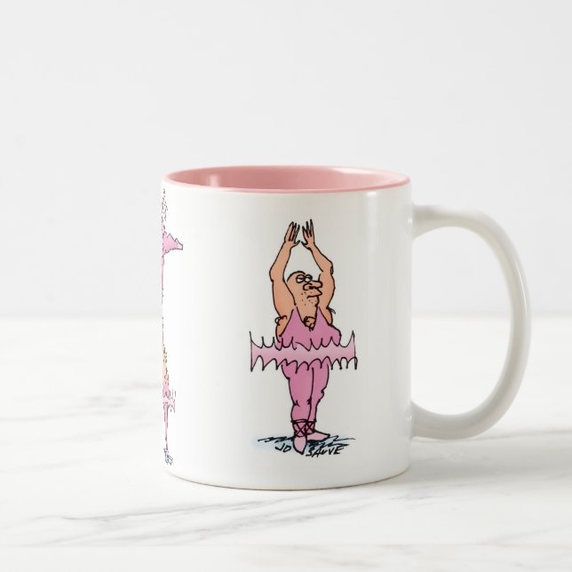 Caneca De Café Em Dois Tons Cara Balé Tutu Rosa (Direita)