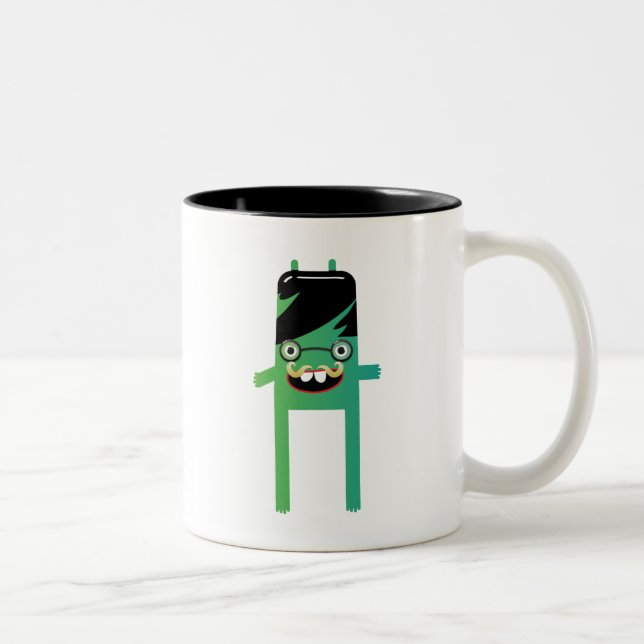 Caneca De Café Em Dois Tons cara de monstro geek bobo (Direita)