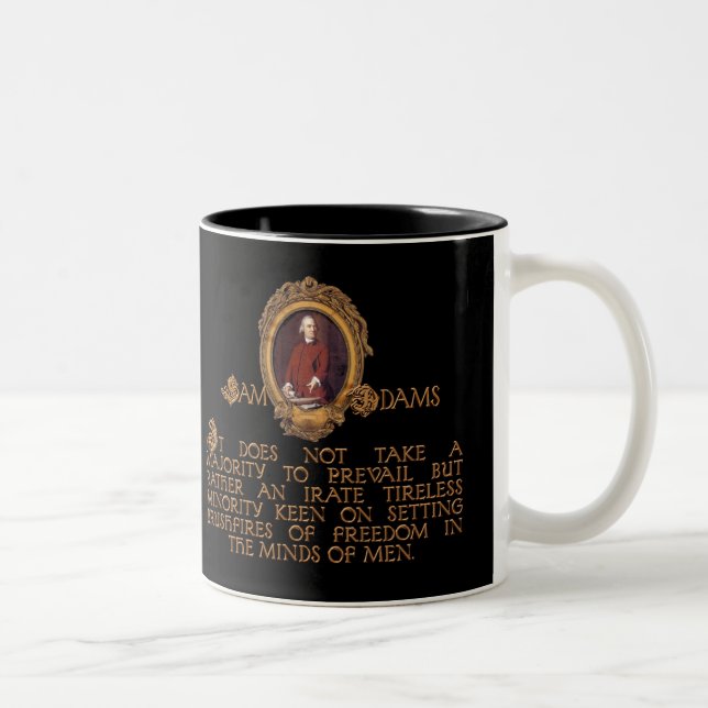 Caneca De Café Em Dois Tons Cara de Samuel Adams, irado e incansável (Direita)