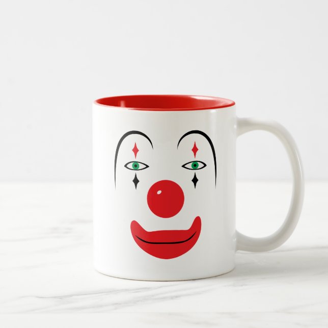 Caneca De Café Em Dois Tons Cara feliz do palhaço (Direita)