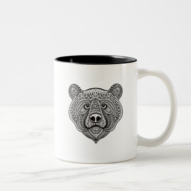 Caneca De Café Em Dois Tons Cara inspirada do urso (Direita)