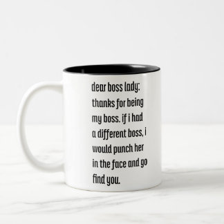 Caneca De Café Em Dois Tons Cara Senhora Chefe, Obrigados por ser meu chefe