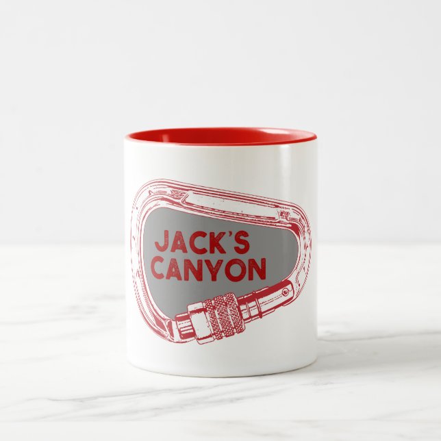 Caneca De Café Em Dois Tons Carabiner de trepadeira de Jack (Centro)