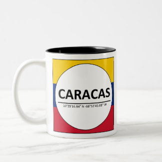 Caneca De Café Em Dois Tons Caracas coordena bandeira venezuelana