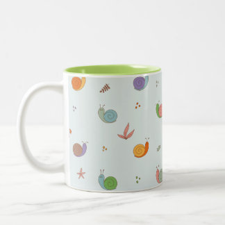 Caneca De Café Em Dois Tons Caracóis engraçados