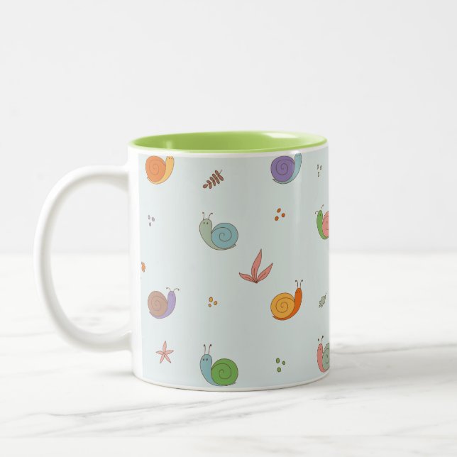 Caneca De Café Em Dois Tons Caracóis engraçados (Esquerda)