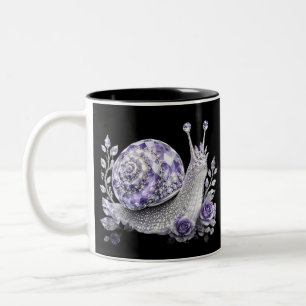 Caneca De Café Em Dois Tons Caracol de Cristal Roxo Prata