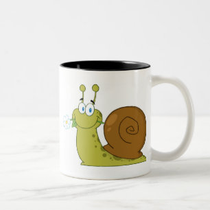Caneca De Café Em Dois Tons Caracol do amor