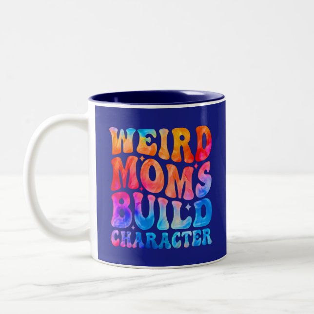 Caneca De Café Em Dois Tons Caractere de Compilação do Weird Mães (Esquerda)