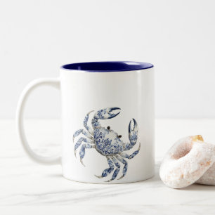 Caneca De Café Em Dois Tons Caranguejo Azul