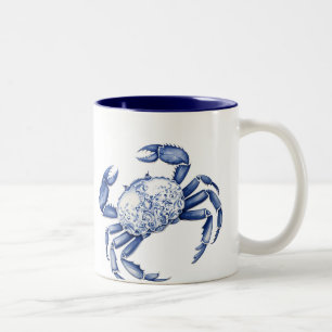 Caneca De Café Em Dois Tons Caranguejo Azul
