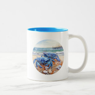 Caneca De Café Em Dois Tons Caranguejo Azul