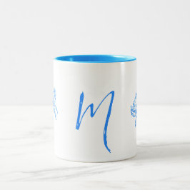 Caneca De Café Em Dois Tons Caranguejo azul-safra-monograma