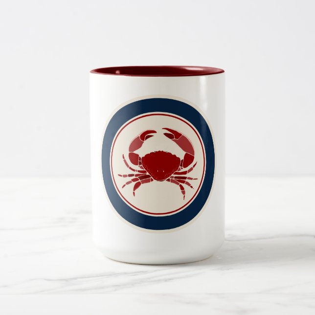 Caneca De Café Em Dois Tons Caranguejo Vermelho (Centro)