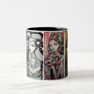 Caneca De Café Em Dois Tons caras da senhora