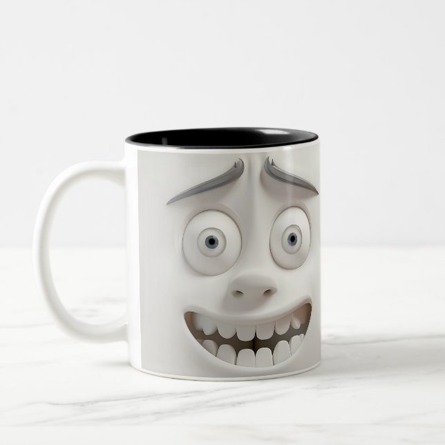 Caneca De Café Em Dois Tons Caráter Sarcástico 3D (Esquerda)