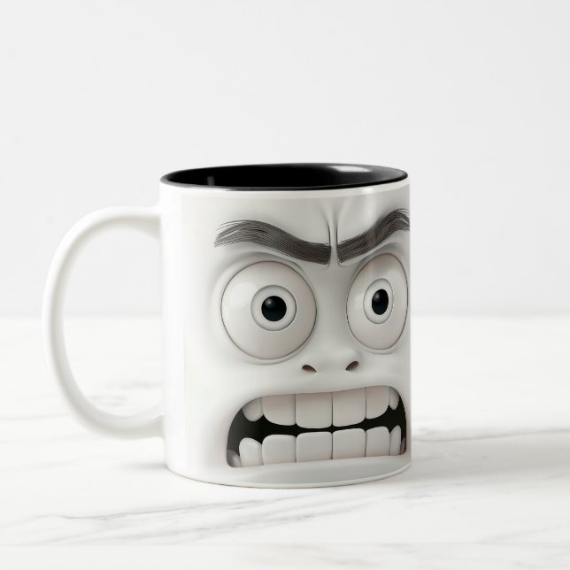 Caneca De Café Em Dois Tons Caráter Sarcástico 3D (Esquerda)