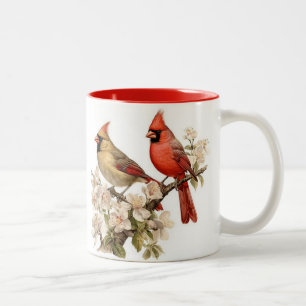 Caneca De Café Em Dois Tons cardeais macho e fêmea bebedouros