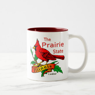 Caneca De Café Em Dois Tons Cardeal do estado da pradaria de Illinois