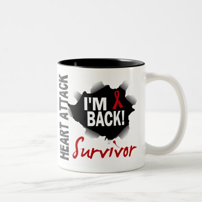 Caneca De Café Em Dois Tons Cardíaco de ataque do sobrevivente 7 (Direita)