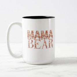 Caneca De Café Em Dois Tons Cardíaco Mama Bear Ditsy Floral