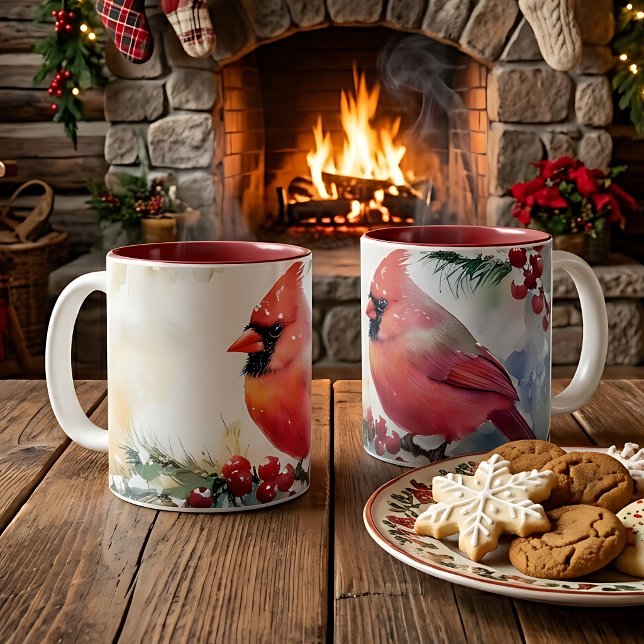 Caneca De Café Em Dois Tons Cardinal de Natal  (Criador carregado)