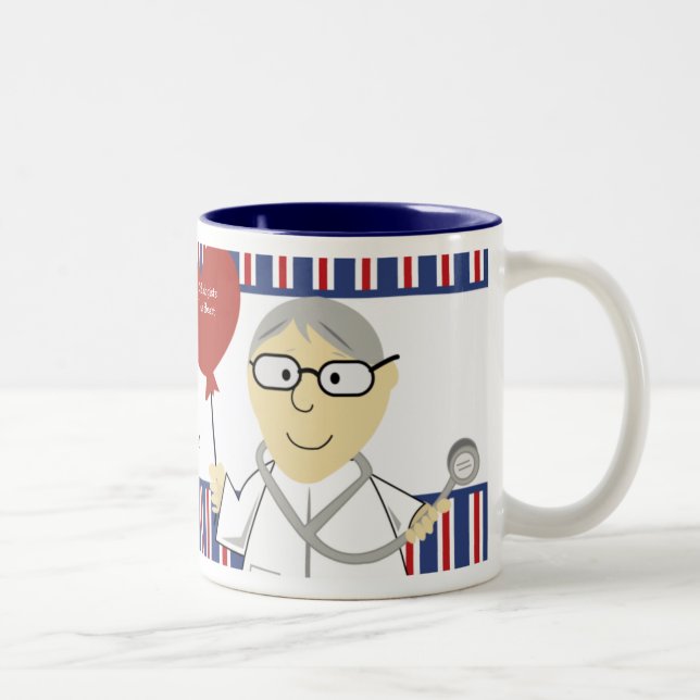 Caneca De Café Em Dois Tons Cardiologista Doutor Gift Coffee Mug (Direita)