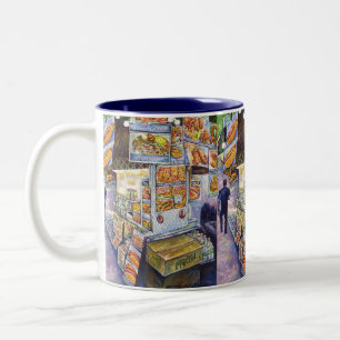 Caneca De Café Em Dois Tons Carga de trabalho artística extraordinária