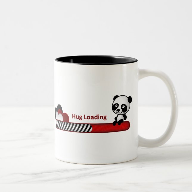 Caneca De Café Em Dois Tons Carga do abraço da panda (Direita)