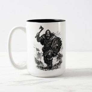 Caneca De Café Em Dois Tons Carga do Guerreiro Viking – Batalha de Tinta
