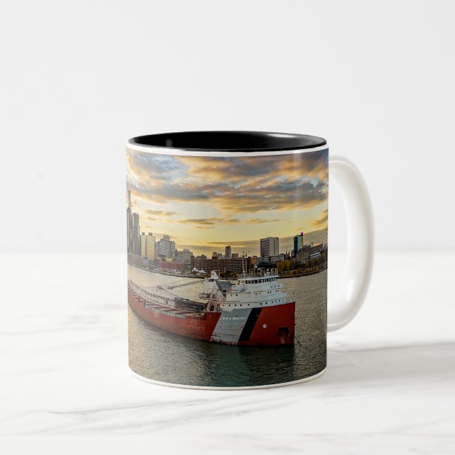 Caneca De Café Em Dois Tons Cargueiro Sunset (Frente Esquerda)