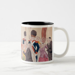Caneca De Café Em Dois Tons Caricatura da maneira de fazer aristocrático