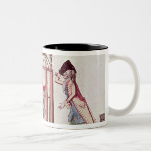 Caneca De Café Em Dois Tons Caricatura de Louis XVI em uma gaiola
