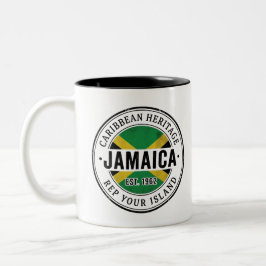 Caneca De Café Em Dois Tons Carimbo de Passaporte da Jamaica | Patrimônio Cari