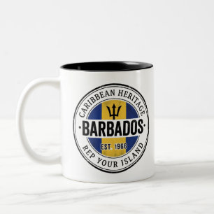 Caneca De Café Em Dois Tons Carimbo de Passaporte de Barbados Patrimônio Car