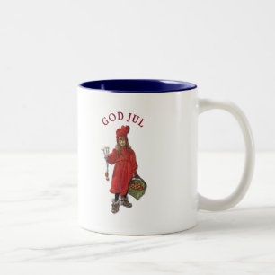 Caneca De Café Em Dois Tons Carl Larsson Brita como Iduna diz o deus julho