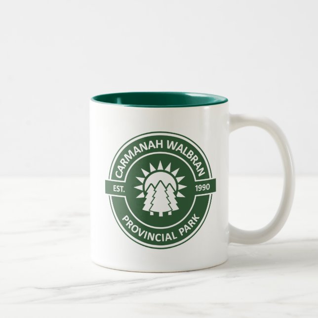 Caneca De Café Em Dois Tons Carmanah Walbran Provincial Sun Trees (Direita)