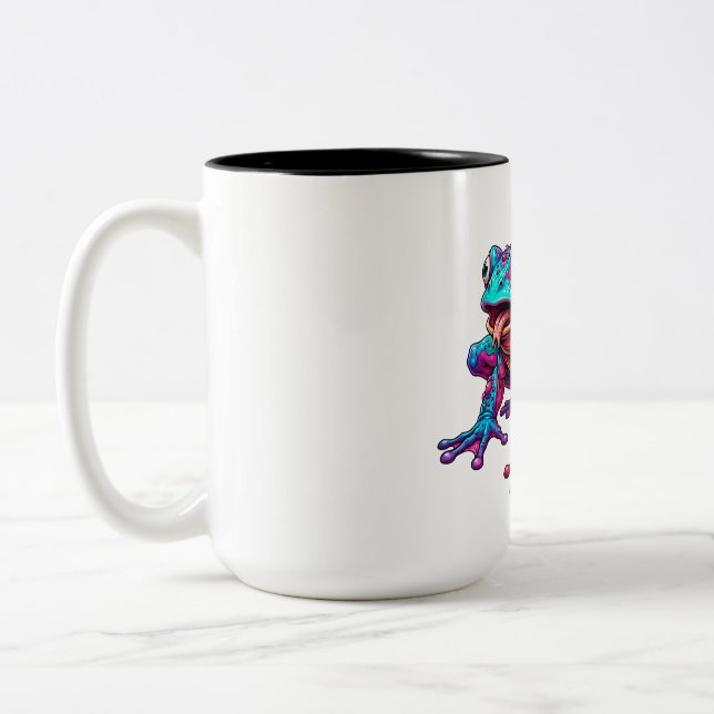 Caneca De Café Em Dois Tons Carnaval de Sapo de Olho de Neon (Esquerda)