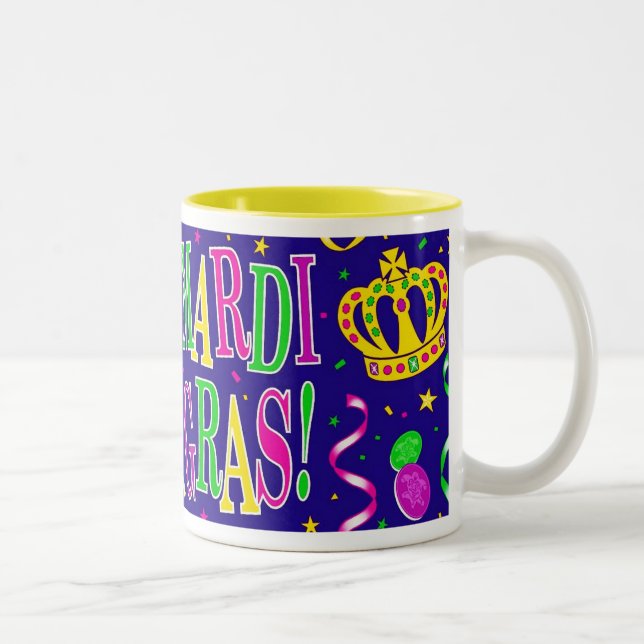 CANECA DE CAFÉ EM DOIS TONS CARNAVAL VERDE E DOURADO ROXO (Direita)