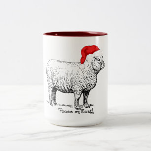 Caneca De Café Em Dois Tons Carneiros da paz