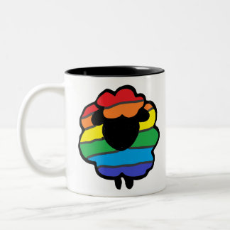 Caneca De Café Em Dois Tons Carneiros do arco-íris