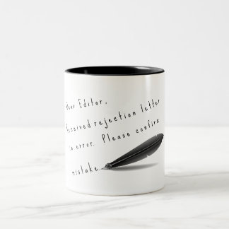Caneca De Café Em Dois Tons Caro Editor, inspiração para escritores
