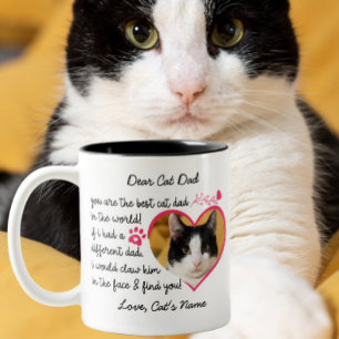 Caneca De Café Em Dois Tons Caro Pai de Gato Presente de Foto de Cat Persona