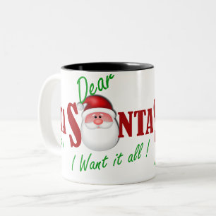 Caneca De Café Em Dois Tons Caros Papais noeis, quero tudo!