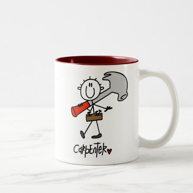 Caneca De Café Em Dois Tons Carpinteiro Com Martelo (Direita)