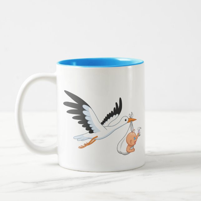 Caneca De Café Em Dois Tons Carregando de Tempestade um Bebê Tomando Primeiro  (Esquerda)